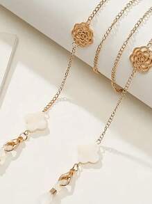 1/3 Peças Corrente de Óculos de Moda de Metal, Vários Estilos Incluindo Camelia, Trevo, Contas Pretas Elegantes, Estrela do Mar e Concha, Correntes de Óculos para Mulheres, Correntes Antiderrapantes e Cordões para Óculos de Leitura, Adequados para Viagens, Férias, Decoração de Óculos de Sol, Acessórios de Óculos, Ideal para Presentes de Aniversário, Festas, Feriados, Presente do Dia dos Namorados, Etc.