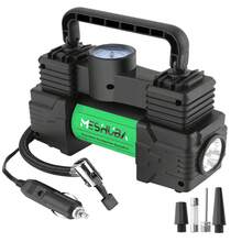 Meshuba 12V 便携式轮胎充气泵带 LED 灯 - 紧凑型空气压缩机，适用于汽车、自行车、摩托车、紧急使用、快速充气和便携 - 有綫 - 查看 14
