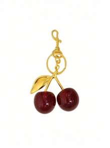 1pc Cherry-Shaped Metal Keychain/Keyfob, Fashion Handbag Charm, Car Accessories, Wallet Pendant, Suitable For Teacher's Day, Valentine's Day Gifts School