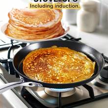 Crepe Pan Hard Anodized Ceramic Nonstick Pancake Pan, 10.5-Inch Griddle Dosa Tawa Tortilla Skillet Pan Induction Cookware, Black - Multicolor - View 2