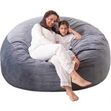 1pc Memory Foam Bean Bag Chair, Velvet Slouchy Sofa For Adults, Teens & Kids, Multi-Functional Foldable Recliner (Excl. Filler)