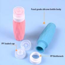 4pcs/Set 90ml Silicone Refillable Travel Bottles, Squeeze Type Portable Containers For Outdoor Travel, Business Trip And Home Use