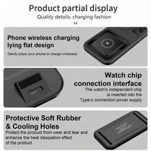 兼容三星的无线充电器：三合一无线快速充电站，兼容三星 Galaxy Watch Ultra 8/7/6/5/4/3 Pro/Classic 和 Galaxy Buds - 充电底座支架，兼容三星 S25/S24 Ultra/S23/S22/S21/Note Z 折叠/翻盖安卓手机 - 彩色 - 查看 6