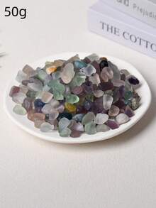 50g/100g/300g/500g Fluorite Tumbled Chips Aquarium Fish Tank Gravel, Natural Crystal Quartz Stones Rocks Pebbles For Vase Fillers, Garden, Succulent Plants Decor - Multicolor - View 12