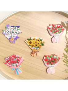 1pc Resin Flower Bouquet Refrigerator Magnet Decoration - Multicolor - View 10