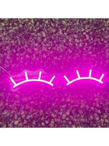 1 pièce Enseigne lumineuse à DEL pour cils au néon, alimentée par USB, à accrocher au mur pour la chambre, le salon, le bar, la décoration de fête à la maison, sans batterie, couleur unique