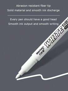 1pc/5pcs/12pcs White Long Lasting Markers, Oil-Based Waterproof Tyre Graffiti Pens, School, Art, Artwork, Back To School Supplies - Black and White - View 5