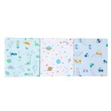 Kit Of 3 Baby Swaddles, Printed Or Plain, 80cm X 50cm - 100% Cotton - Karinho - 男生 - 查看 7