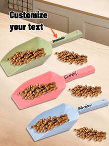 1 件定制文本多功能宠物罐头勺，长柄勺，用于狗和猫粮混合，开罐器勺