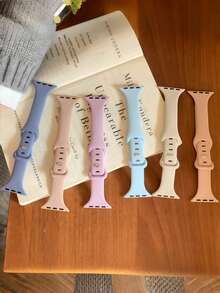 6 条装运动曲线设计表带 - 修身透气硅胶，男女通用 | 多色渐变套装 | 父亲节礼物 | 兼容 Series 10/9/8/7/6/SE/SE2/Ultra 2 38mm/40mm/41mm/42mm/45mm/46mm/49mm