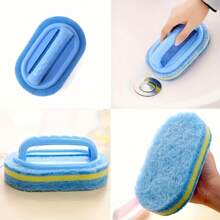 1pcs Shower Scrubber | Ergonomic Handheld Sponge Scrubber, Two-Tone Design - Multifunctional Manual Cleaning Brush, Suitable For Bathtubs, Kitchens, Bathrooms, Etc. - Great For Cleaning Tiles, Pots And Stains, Bathroom Accessories