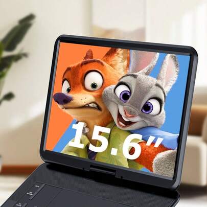 2025 17.9-Inch Portable DVD Player, 15.6-Inch High-Definition Rotating Screen | 6-Hour Long Battery Life | Shock-Resistant And Shock-Resistant | Resume From Breakpoint, Car DVD Player, Supports CD/DVD/SD Card/USB, Globally Universal, Dual Speakers, Black