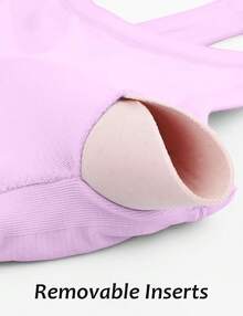 Workout Tops Women With Built In Bra, Sleeveless Gym Tops Seamless Racerback Athletic Yoga Shirts, Activewear - 紫丁香 - 查看 8