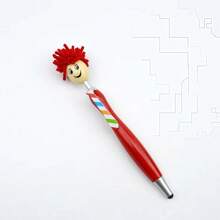 2-In-1 Plush Smiling Face Rainbow Tie Ballpoint Pen, Multi-Color Touch Screen Pen, Suitable For Creative Gifts In Offices And Schools, School Supplies,Back To School