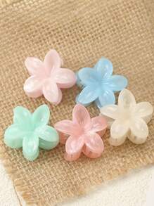 7 pezzi/set Fermagli per capelli a fiore mini in acrilico con stampa tie-dye e marmorizzata per donne, accessori per capelli eleganti e alla moda, adatti per outfit primaverili/estivi, spiaggia/viaggio/Hawaii, utilizzo quotidiano, fermagli a claw stile boho