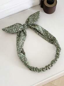 女士头巾 1 件 V 形印花休闲波西米亚编织面料蝴蝶结头带，数量可用可长期使用时尚发饰经典发带，发带秋冬度假装女士优雅围巾