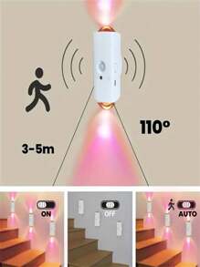 1 Stück Smart LED Bewegungssensor Nachtlicht - magnetische Wandhalterung, USB wiederaufladbar, 5 Meter Reichweite, ideal für Schlafzimmer, Flur, Badezimmer, Treppen und Innenbereich, Bewegungssensor Beleuchtung | Schlanke LED-Lampe | Energiesparende LED, Bewegungssensor Licht für Innen (1200mAh)