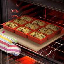 1PC Silicone Mini Bread Baking Tray -9-Grid Baking Tray, Perfect For Mini Bread, Corn Cake And Brownie Cake, Heat-Resistant Manual Baking Mold For Birthday Parties - Used For Making Rectangular Pastries, Kitchen Baking Mold Accessories