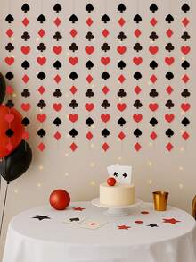 4m Poker Theme Party Decoration Pendant, Birthday Party Backdrop Decoration Banner, With Poker Card Garland Decoration - Multicolor - View 8