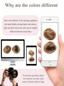 Mini Claw Clip Messy Cat Ear Wig Kids Bun Hairpiece Heat Resistant Synthetic Bun Wig Space Bun Hairpiece, Accessories Bun Hairpiece - Multicolor - View 7