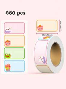 280 buah Stiker Perekat Nama Kartun, Stiker Label Warna-warni PVC untuk Kembali ke Sekolah Siswa, Stiker Persegi Perekat Tulisan Tangan, Hari Pertama Sekolah - MultiWarna - View 8