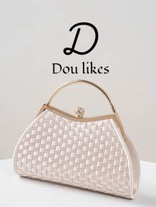 Solid Color Handbag, Large Capacity Wallet, Perfect Choice For Wedding, Party, Celebration, Formal Event, Birthday Gift, Valentine's Day Gift, Ball And Formal Occasions