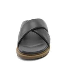 Women's Crisscross Open Toe Slide Sandals Flat Comfort Slip On Sandals - 灰色 - 查看 4