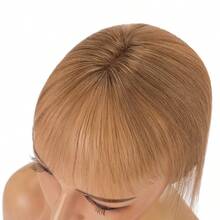 8x10cm Women Hair Toppers 100% Real Human Hair Top Pieces With 3 Clips Swiss Base Hand-Tied Hair Extensions For Hair Loss Thinning Gray Hair 130% Density 6-14 Inch 100% Real Hair Clip In Toupee Hairpieces DE - #6 - Hellbraun - 查看 7