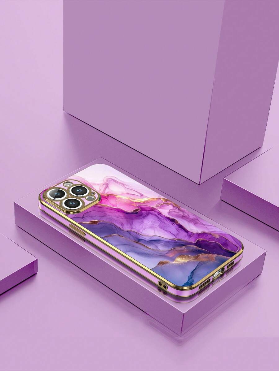 1 件 6D 电镀紫色大理石纹防震手机壳，兼容 手机壳/配套手机壳/有趣的手机壳/Galaxy 手机壳/Redmi 手机壳/OPPO 手机壳/配套手机壳，兼容 15 Pro Max/14 Pro Max/Galaxy A05/Galaxy A54 5G/Galaxy A52/A52s 5G/Galaxy S21 FE 5G/Galaxy S25 Ultra/Galaxy S24 Ultra 5G/Poco X5 Pro