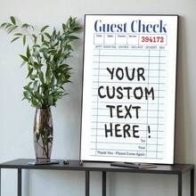 定制宾客支票艺术印刷品、墙面艺术帆布海报、个性化引言标语、公寓墙面装饰、客厅卧室厨房装饰，无框架 - 彩色 - 查看 7