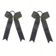 2 pièces Nœud de cheerleader plein de strass violet de 14 cm, accessoires de cheveux élastiques brillants et lumineux, cadeau pour la fête des mères, convient aux cheerleaders féminines, soirées, bal, meilleur choix de cadeau, bandeaux de queue de cheval, élastiques à cheveux, élastiques à cheveux