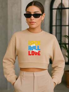 Cropped Moletom Feminino Frases Veni Vidi Vici Estiloso Casual Modinha Fofo Felpado