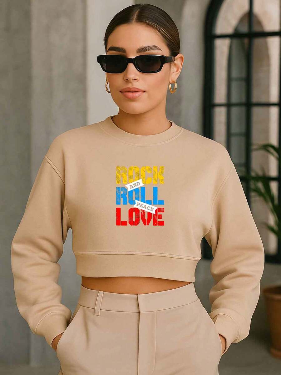 Cropped Moletom Feminino Frases Veni Vidi Vici Estiloso Casual Modinha Fofo Felpado