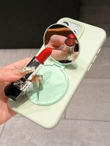 韩国时尚糖果色镜面支架手机壳适用于 16 15 13 12 11 14 Pro Max可爱防震手机后盖