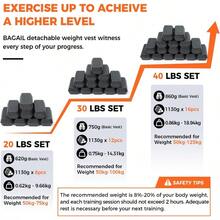 BAGAIL Adjustable Weighted Vest For Men Women 20lbs 30lbs 40lbs Removable Iron Weights Heavy Duty Fitness Vest For Strength Training Walking Running Home Workouts - 30LB - View 3