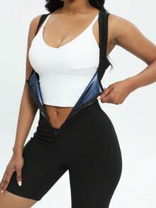 1 件女士健身瑜伽排汗紧身衣，夏季轻便吸汗服，适合锻炼、健身房、瑜伽 - 寶藍色 - 查看 4