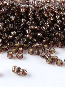 GO2CJBEADS 10 جرام متعدد الألوان حبيبات زجاجية دائرية بقطر 2 مم بخط فضي للاستخدام في صناعة الأساور DIY