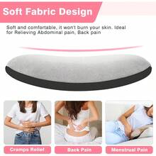 Period Cramp Massager Portable Cordless Heating Pad With 6 Heat Levels And 6 Massage Modes Back Pain Relief Menstrual Heating Pad (Black) - White - View 4