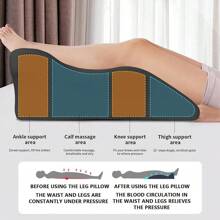 Almofada Cuneiforme Lombar para Cama, Almofada de Descanso para Sentar-se na Cama, Almofada de Espuma de Memória para Adultos para Apoio Lombar, Refluxo Ácido, Ronco, para Dormir, Elevação das Costas, Pernas e Suporte para os Joelhos