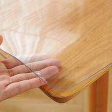 1pc 1.5mm Thick Clear PVC Table Protector - & Heat-Resistant Desk Mat, Easy Clean Rectangular Cover For Dining & Writing Tables