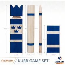 Kubb Yard Game Set Rubberwood Or Pinewood Fun Interactive Outdoor Family Games Durable Blocks With Travel Bag - Gỗ thông nguyên khối cao cấp - Xem 4