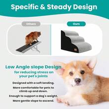 New Dog Stairs For All Dogs, 15.8 In H 3 Step Curved Dog Ramp For High Bed And Couch, Foam Dog Ramp   Non-Slip Waterproof Fabric Cover, Pet Stairs For Pets Joints, Light Grey - Light Grey 22.4x 15.8x 15.8 - View 6