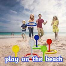 彩虹抛圈套装，亲子互动玩具，户外沙滩运动游戏，提高协调能力，适合男孩和女孩，户外乐趣，生日礼物，复古玩具