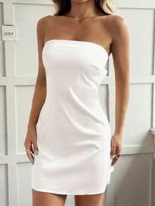 Vaiaye Ladies' Strapless, Strapless, Backless Sexy Dress - Champagne - View 2