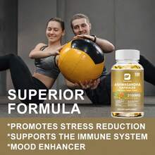B BEWORTHS Ashwagandha Capsules (120pcs) | Ashwagandha Root Powder + Black Pepper Extract | Stress Relief, Mood Support, Immune Health, Male Wellness, Lipid & Blood Sugar Balance, Weight Balance | For Men & Women - 2 lọ (240 viên nang) - Xem 5