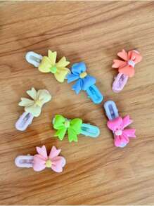 Juego de 7 pasadores de colores con diseño de lazo de dopamina para el cabello de niñas, accesorios para el cabello, accesorios escolares, pinzas, pasadores de pelo, garras de pelo