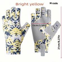 Wear-Resistant Anti-Slip Sunscreen Sweat Breathable Anti-Slip Anti-Spike Tiger Outdoor Fishing Equipment Half-Finger Sea Fishing Fishing Gloves Summer Sunscreen Ice Silk Fishing Gloves Outdoor Sports