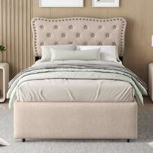 Bed Frames - beige marrone + MDF - Visualizzare 2