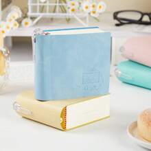 1 taccuino portatile tascabile quadrato - copertina in finta pelle impermeabile spessa, tonalità marroni, design compatto per viaggi e uso quotidiano, stile minimalista elegante, quaderno per ufficio, scuola o regalo, portapenne per cancelleria scolastica, ritorno a scuola