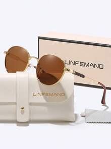 LINFEMAND Retro Classic Round Metal Frame Decorative Fashionable Fashion Glasses For Men And Women, Suitable For Driving, Travel, Beach Party, Holidays, Gifts - Multicolor - View 15